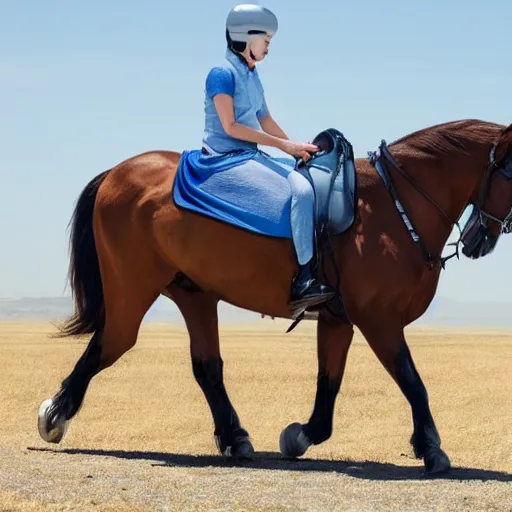 Image similar to a level 5 fully autonomous self driving horse