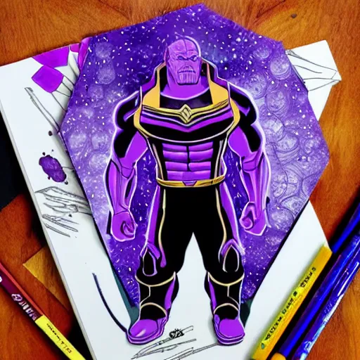 Prompt: thanos colouring book