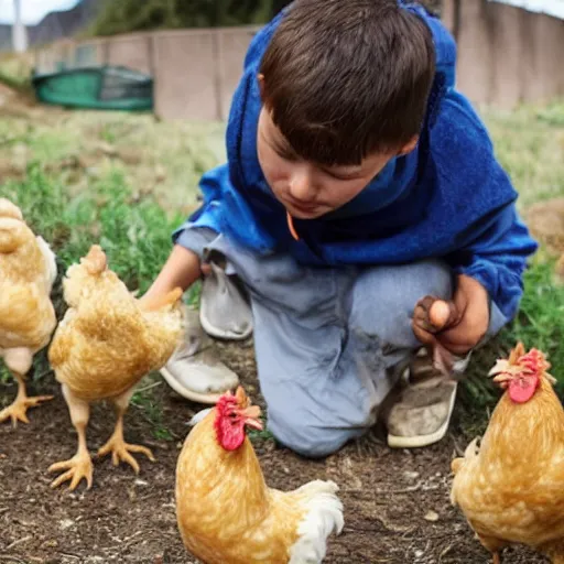 Prompt: human of chicken intelligence