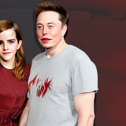 Image similar to emma watson and elon musk in pyjamas fighting with pillows 4k