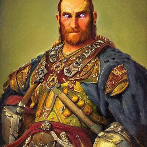 Prompt: “a Orest Kiprensky painting of Ganondorf as the King of England”