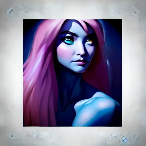 Image similar to in a dark studio room with Opal gemstone, in the style of artgerm.