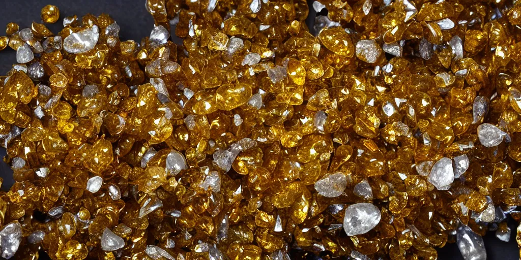 Prompt: 4k photograph of genuine citrine cluster