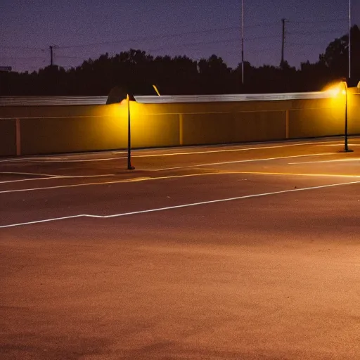 empty parking lot at night