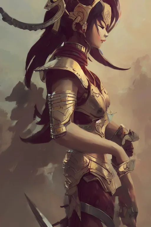 Prompt: Gorgeous armor thai warrior girl by ilya kuvshinov, krenz cushart, Greg Rutkowski, trending on artstation