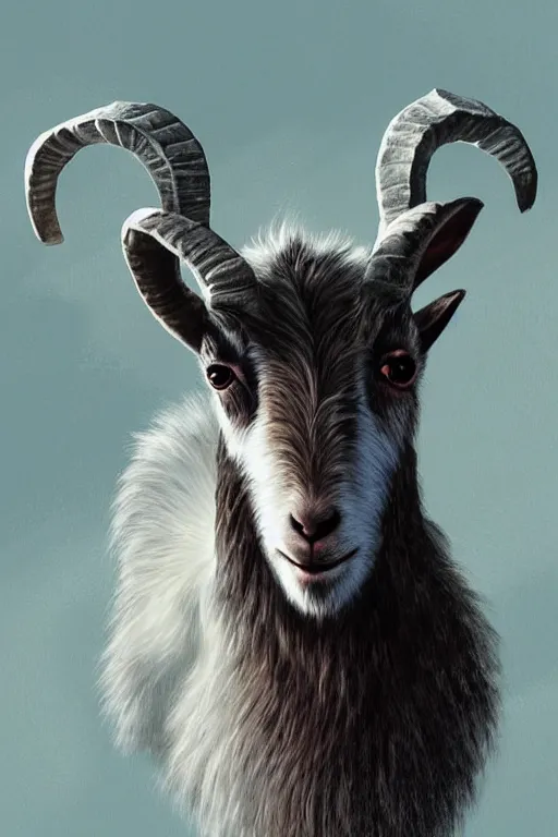 Image similar to illustration of a goat, art by lixin yin