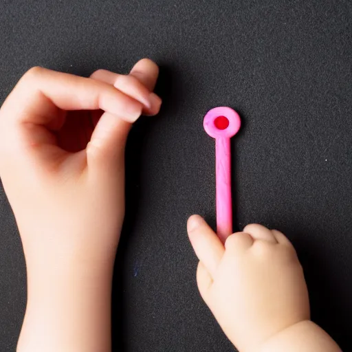 Image similar to key on a hand, white background, child's drawing