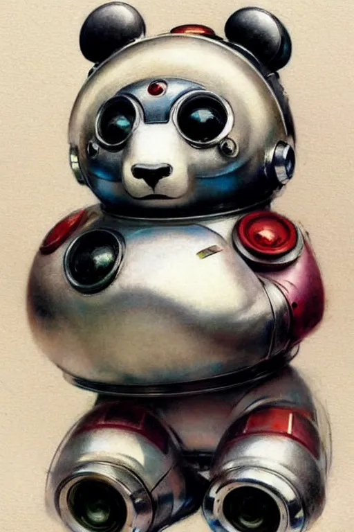 Image similar to ( ( ( ( ( 1 9 5 0 s retro future robot android aluminum panda. muted colors. ) ) ) ) ) by jean - baptiste monge!!!!!!!!!!!!!!!!!!!!!!!!!!!!!!