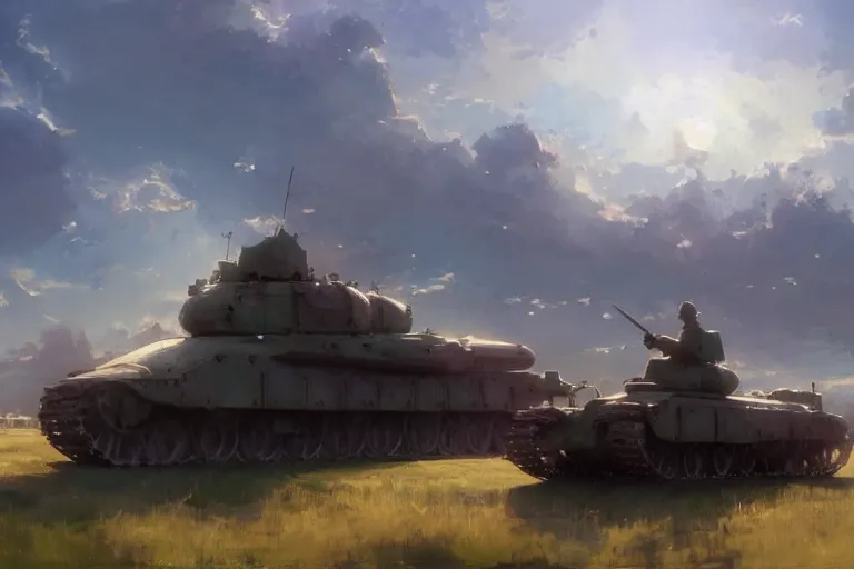Prompt: concept art of a huge church mounted on a tank aka churchtank in an open field, key visual, ambient lighting, highly detailed, digital painting, artstation, concept art, sharp focus, by makoto shinkai and akihiko yoshida and greg manchess