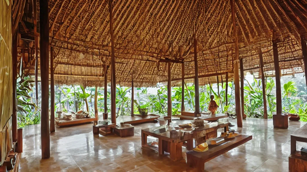 Image similar to bali interior indoor architecture, trending, famous, popular