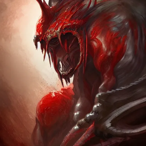 Image similar to Kitava the god of hunger from path of exile, artstation, concept art, digital painting, highly detailed, fan art