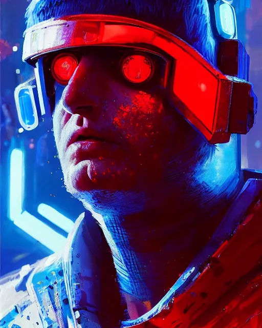 Prompt: detailed full body Blue Neon Emperor Nero, cyberpunk futuristic neon, reflective red coats, decorated with traditional Rome ornaments by Ismail inceoglu dragan bibin hans thoma greg rutkowski Alexandros Pyromallis Nekro Rene Maritte Illustrated, Perfect face, fine details, realistic shaded, fine-face, pretty face