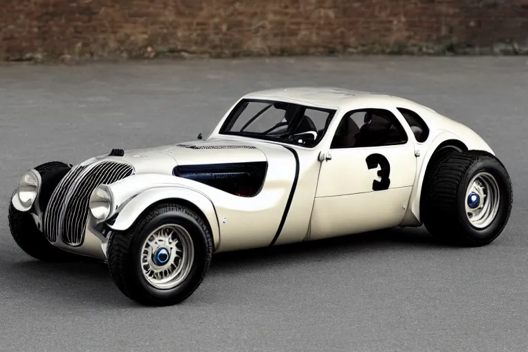 Image similar to 1935 BMW M1 Stratos, city, style by Vincent Di Fate