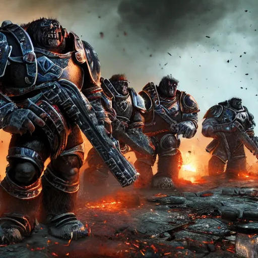 orcs from warhammer in gears of war battlefield 5, | Stable Diffusion ...