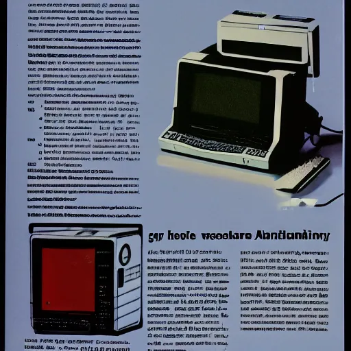 Prompt: magazine advertisement for retro wetware computer, 1 9 8 5