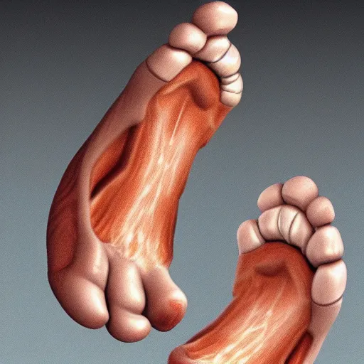 Prompt: a human foot but every toe is a dog, digital art, realistic, artstation