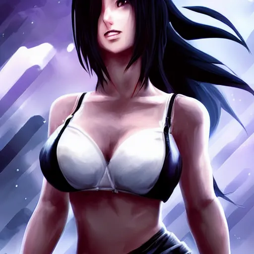 Image similar to digital art of tifa lockhart by ross tran