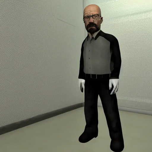 Prompt: walter white from breaking bad as a half life 2 character