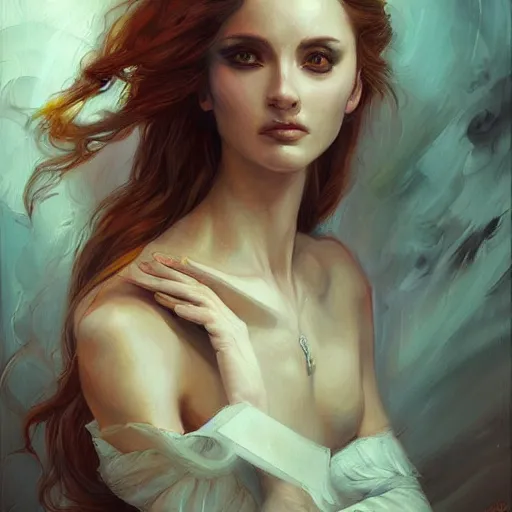 Image similar to a painting in the style of charlie bowater, and in the style of donato giancola, and in the style of sasha vinogradova. smooth, sharp focus, semi - realism.