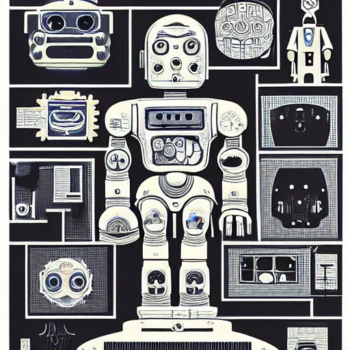 a diagram of a robot body with various parts, | Stable Diffusion | OpenArt