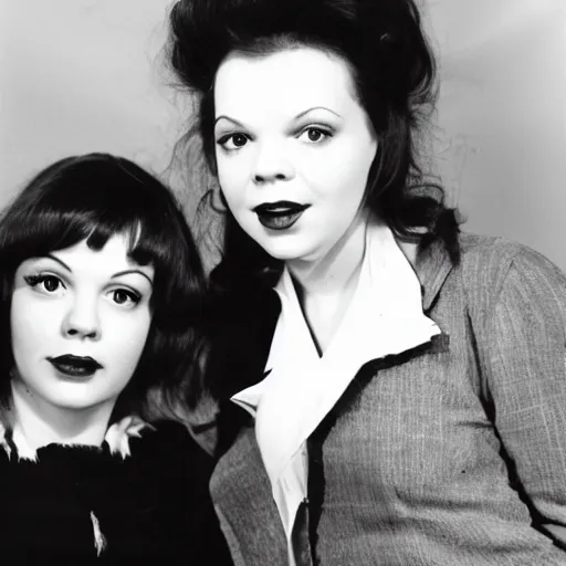 Image similar to photographic portrait of marla sokoloff and judy garland aged 2 2, with a fringe, 8 k