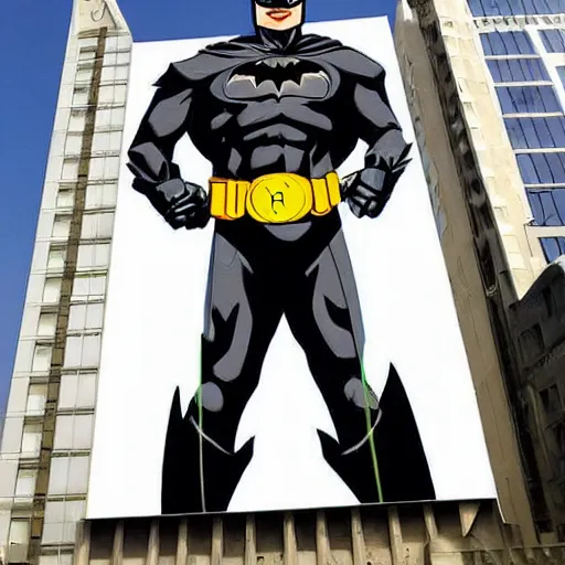 Image similar to a gigantic portrait of futuristic batman