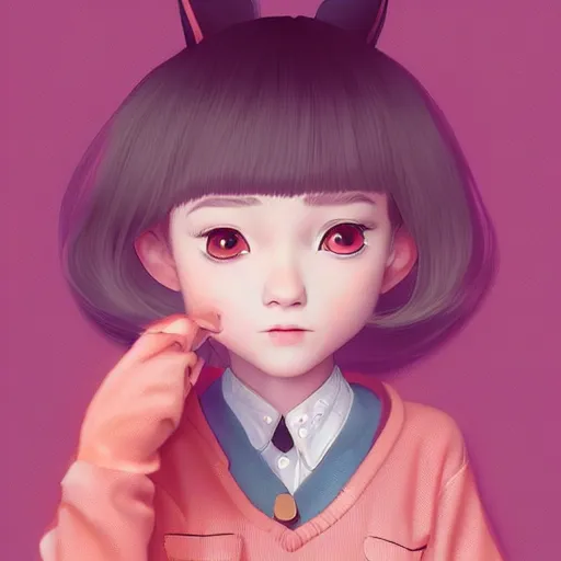 Image similar to little girl in pajama. digital artwork made by ilya kuvshinov, inspired by zootopia, highly detailed, realistic,