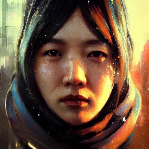 Prompt: kim ji - soo, hyperrealistic portrait, bladerunner street, art of elysium by jeremy mann and alphonse mucha, fantasy art, photo realistic, dynamic lighting, artstation, poster, volumetric lighting, very detailed face, 4 k, award winning