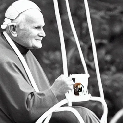 Prompt: john paul ii as monkey