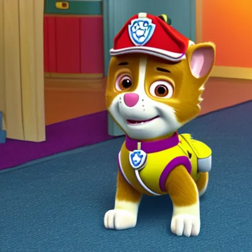 Prompt: a hamster in paw patrol