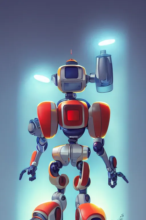 Image similar to metabots medabots medarotto medarot robot minimalist comics, behance hd by jesper ejsing, by rhads, makoto shinkai and lois van baarle, ilya kuvshinov, rossdraws global illumination ray tracing hdr radiating a glowing aura