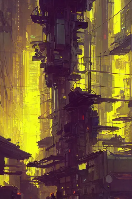 Image similar to yellow cat inside a cyberpunk city, highly detailed, digital painting, artstation, concept art, sharp focus, illustration, art by greg rutkowski and alphonse mucha