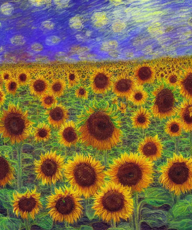 monet sunflower garden