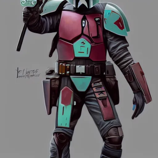 Prompt: digital painting of a Mandalorian wielding a vibroblade and holoshield, D&D, fantasy, elegant, hopeful, cosmic, muscular, highly detailed, digital painting, artstation, concept art, smooth, sharp focus, illustration, art by jose gonzalez