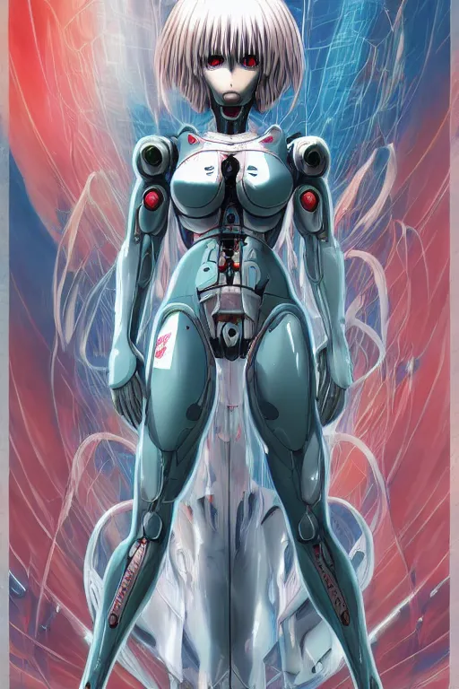 Image similar to Female Anime Character rei ayanami cyborg in the center giygas epcotinside a space station eye of providence Beksinski Finnian vivid HR Giger to eye hellscape mind character Environmental