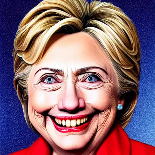 Prompt: the face of hillary clintonis is made out of sardines, by artgerm, wlop. vastly enriched image quality. lucidly vivid. iridescentally detailed. extremely elegant and beautiful.