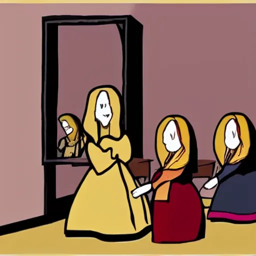 Image similar to las meninas as an adobe flash animation