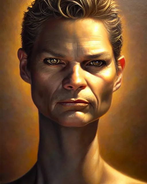 Prompt: detailed portrait of timothy olyphant olive! with pimento! by tomasz alen kopera and peter mohrbacher and johanna martine! and margaret keane! elegant alluring luminescent