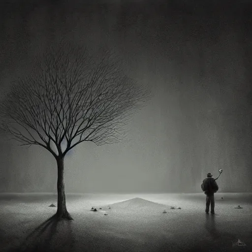 Prompt: a wandering mind by Michal Klimczak (Shume)