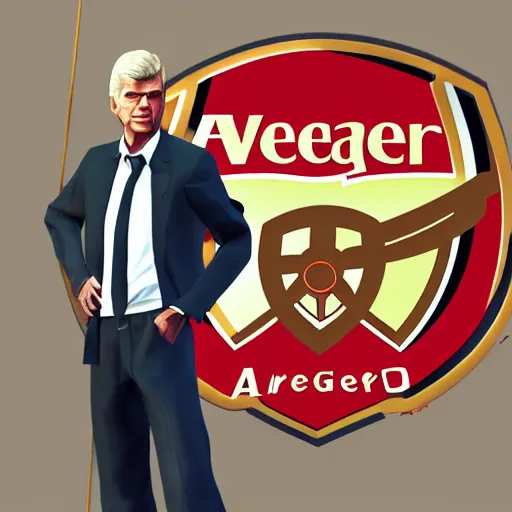 Image similar to Arsene Wenger in GTA V, cover art by Stephen Bliss, artstation,