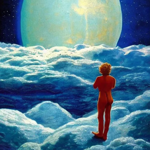 Image similar to ! dream on neptune looking out at vast space panting