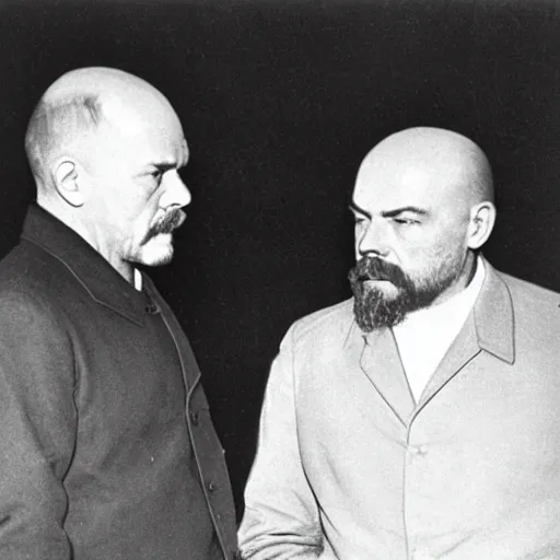 Image similar to vladimir lenin getting interviewed by joe rogan in his studio