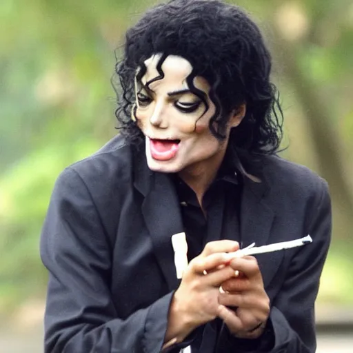 Image similar to a photograph of michael jackson smoking a joint with megan, 4 k