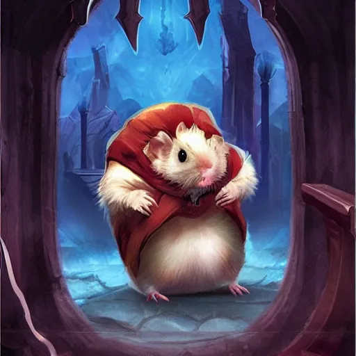 Prompt: an evil horrifying hamster in the style of magic the gathering card art