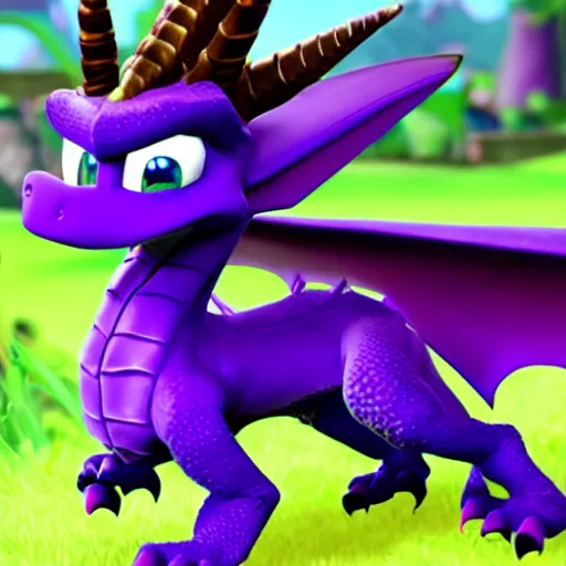 Image similar to Spyro the dragon as a eldritch monster 8k Hyper realistic unreal engine good detail