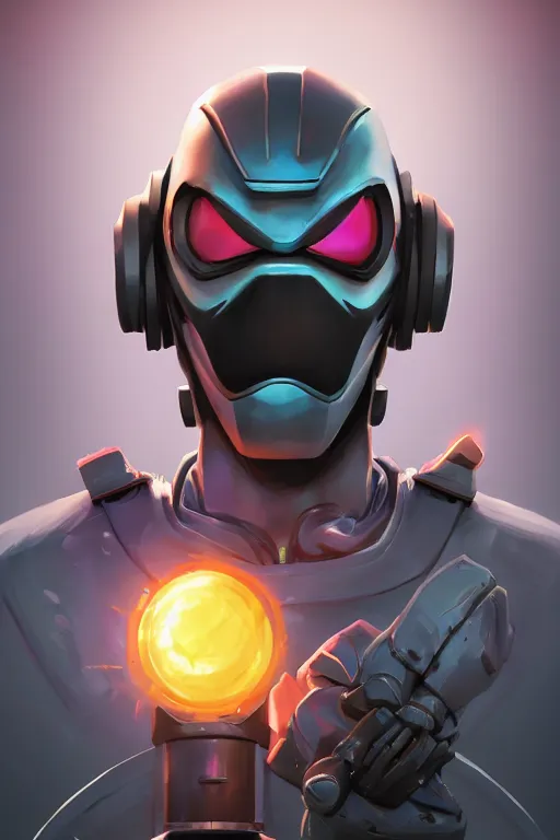 Image similar to epic mask helmet robot ninja portrait stylized as fornite style game design fanart by concept artist gervasio canda, behance hd by jesper ejsing, by rhads, makoto shinkai and lois van baarle, ilya kuvshinov, rossdraws global illumination radiating a glowing aura global illumination ray tracing hdr render in unreal engine 5