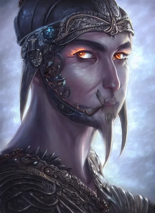 Image similar to a higly detailed airbrush portrait painting of a fantasy character, fantasy portrait, pinterest, baldur's gate, dynamic lighting, ambient lighting, deviantart