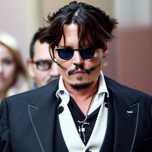 Image similar to johnny depp in court against amber heard cnn broadcast headline news