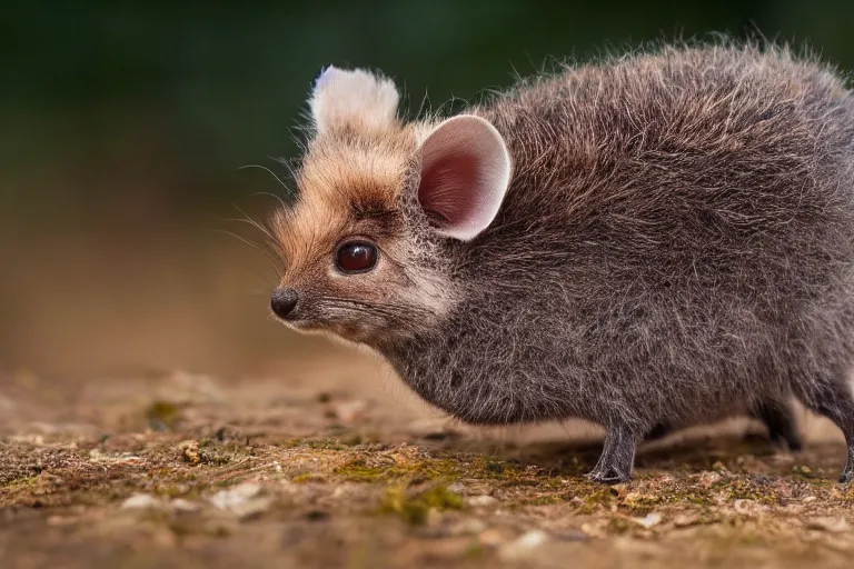 Image similar to a pudu chinchilla!!! hybrid! hyper realistic!! realistic lighting!! wildlife photographer of the year!!! bold natural colors, national geographic, hd, wide angle, 8 k