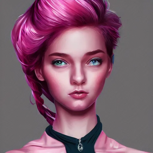 Image similar to teen girl, pink hair, gorgeous, amazing, elegant, intricate, highly detailed, digital painting, artstation, concept art, sharp focus, illustration